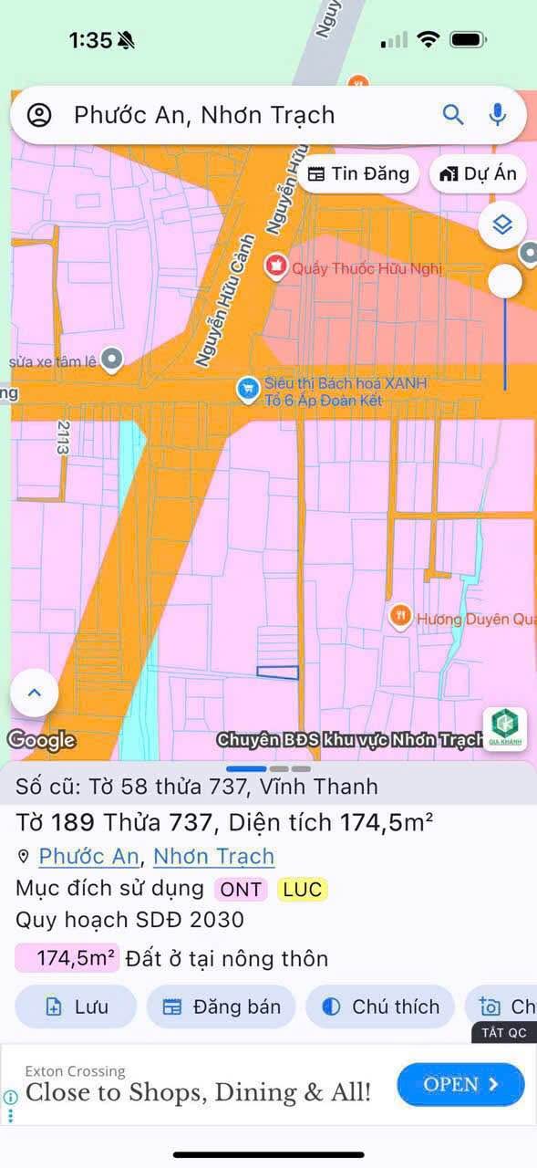 Đất nền lô góc 2 mặt tiền Hùng Vương, Vĩnh Thanh 174m² giá chỉ 1.45 tỷ - Cơ hội đầu tư tuyệt vời!