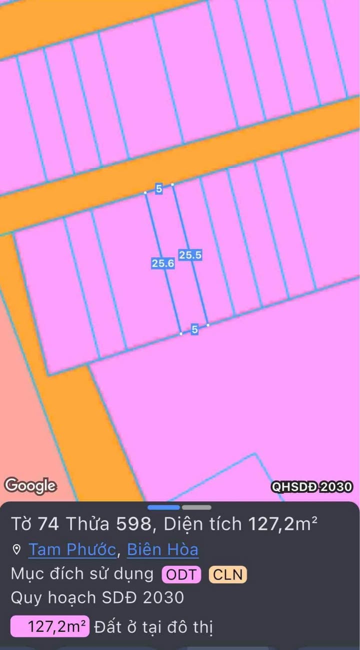 Đất nền Tam Phước, Biên Hòa 128m² giá chỉ 1.3 tỷ - Đầu tư sinh lời ngay!