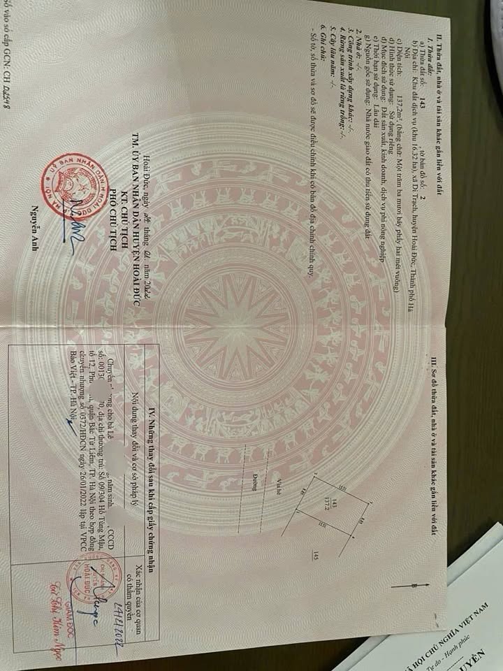 Đất dịch vụ Di Trạch 138m² giá chỉ 1xx triệu - Vị trí cực đẹp, tiềm năng sinh lời cao!