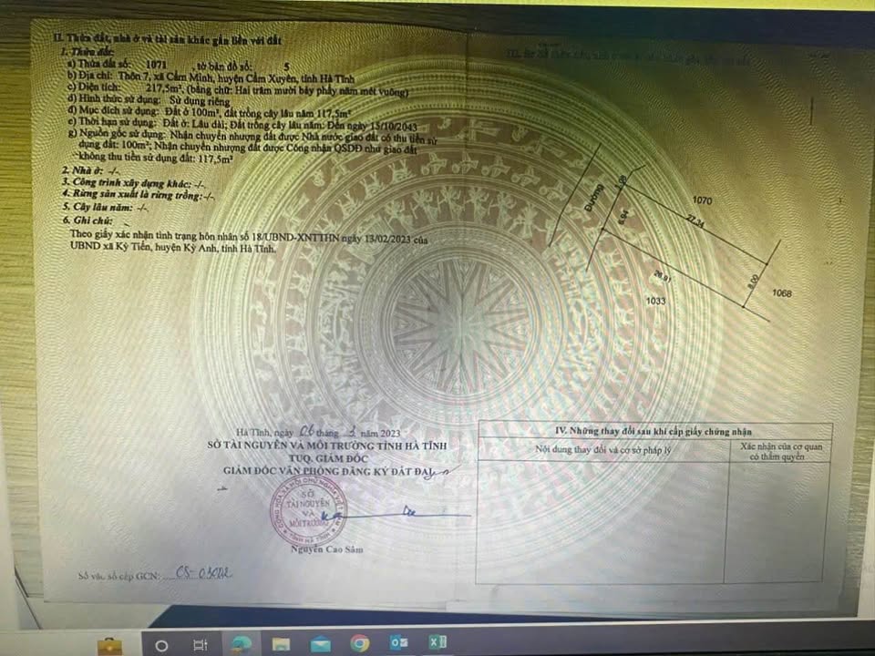 Đất thổ cư 100m² tại thôn 7, xã Cẩm Minh, giá thỏa thuận - Sát chợ và trường mầm non!