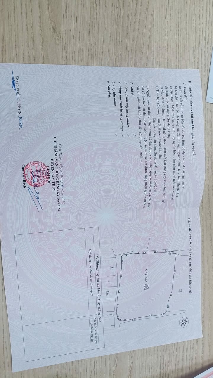 Đất ở Cẩm Long, Cẩm Thủy 900m² - Đầu tư sinh lời ngay!