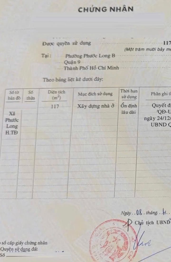 Bán nhà đất 117m² đường số 185, Thủ Đức - Giá 12 tỷ thương lượng!