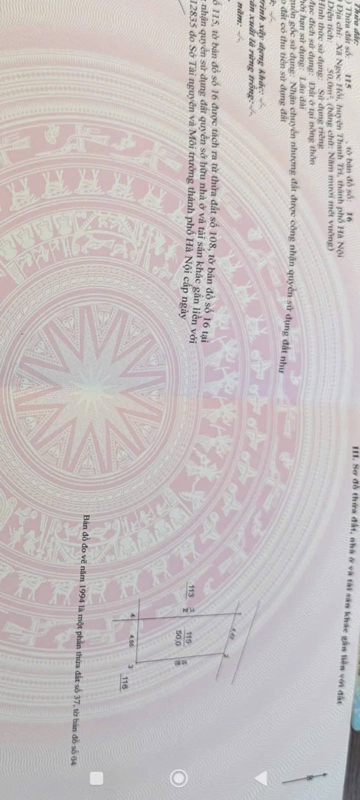 Đất nền chính chủ Lạc Thị, Ngọc Hồi 50m² - Giá tốt, đầu tư sinh lời!