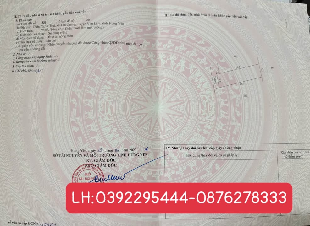 Đất nền Như Quỳnh 95m² giá đầu tư chỉ 3x triệu - Sổ đỏ chính chủ