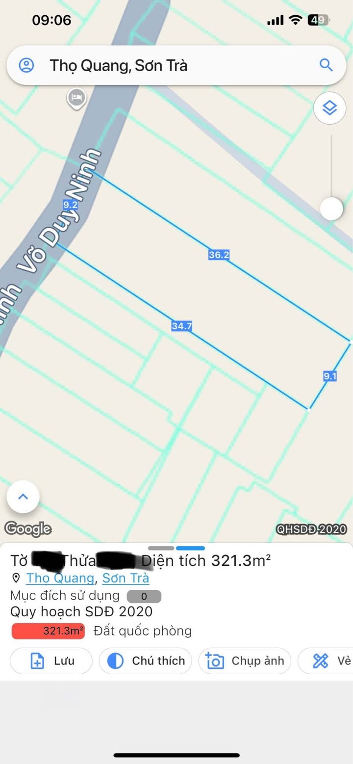 Đất mặt tiền đường Võ Duy Ninh, Sơn Trà 321m² giá 19.85 tỷ - Cơ hội đầu tư tuyệt vời!