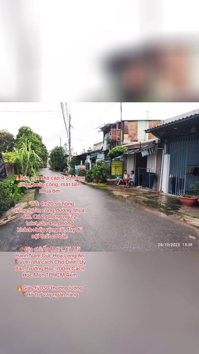 Nhà cấp 4 80m² tại Mỹ Hạnh Nam, Đức Hòa, giá 2.05 tỷ - Sổ hồng riêng, nội thất đầy đủ!