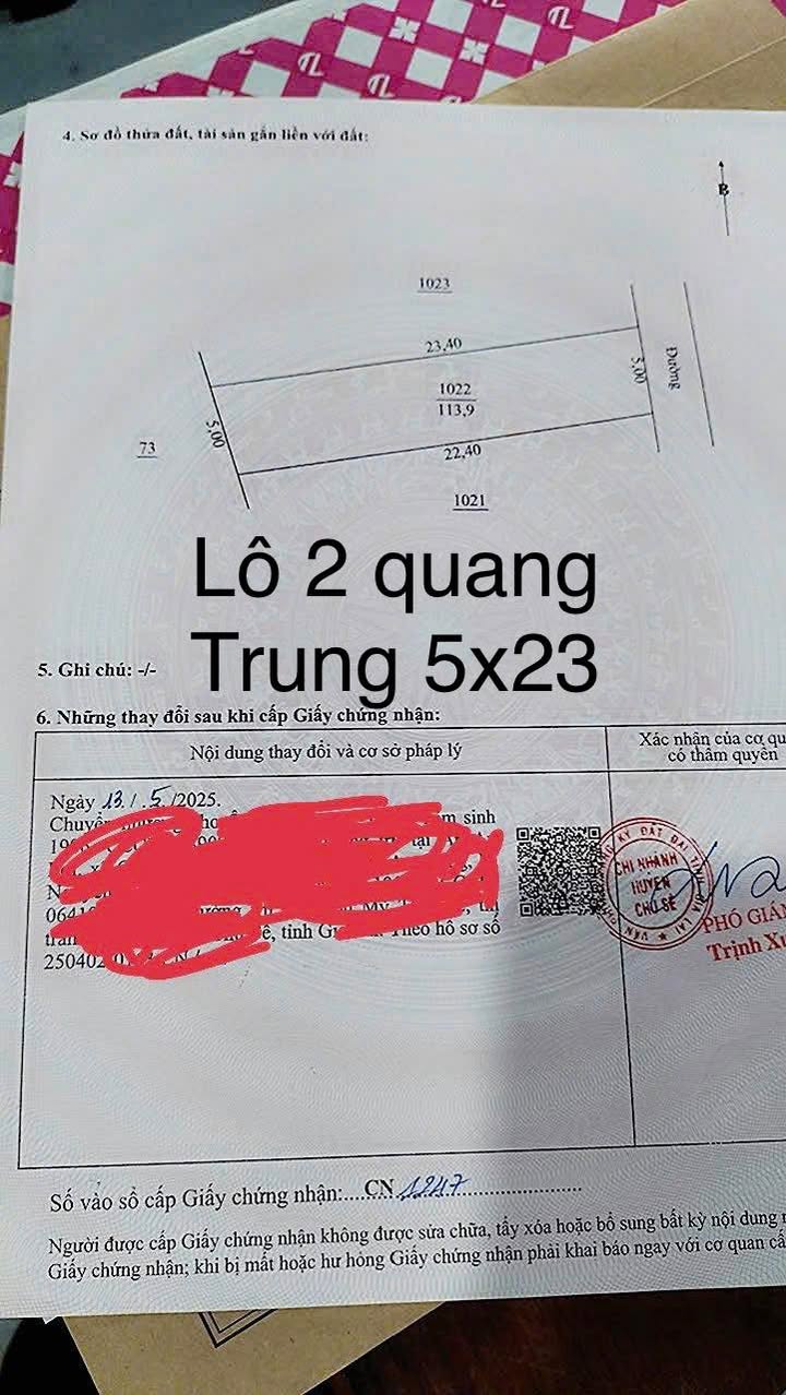 Đất thổ cư Chư Sê 115m² giá 550 triệu - Đường Quang Trung cách 100m