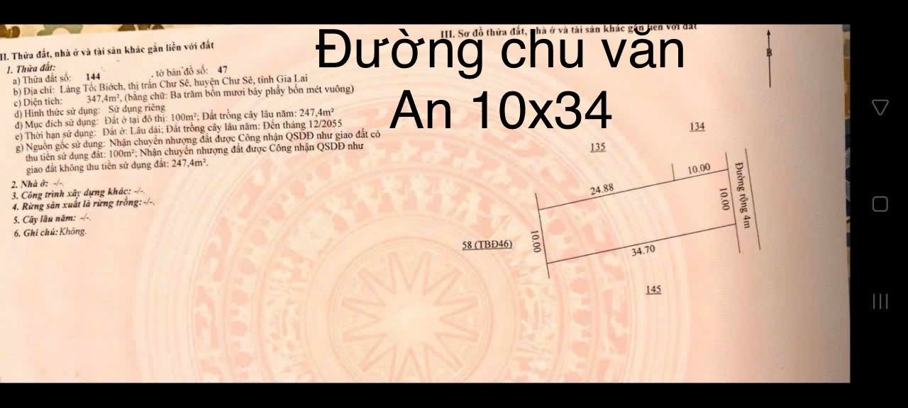 Đất thổ cư 340m² đường Chu Văn An, Chư Sê chỉ 1.5 tỷ - Cơ hội đầu tư tuyệt vời!
