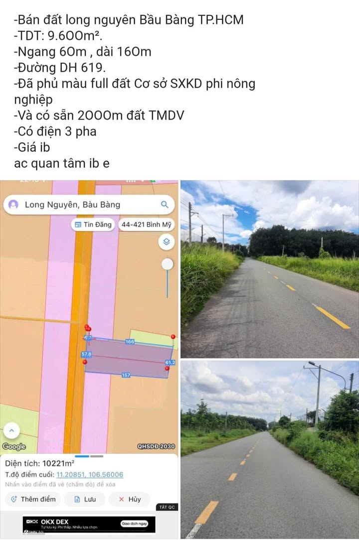 Đất Long Nguyên Bàu Bàng 1ha, 5.300m², 3.100m² - Đầu tư sinh lời ngay!