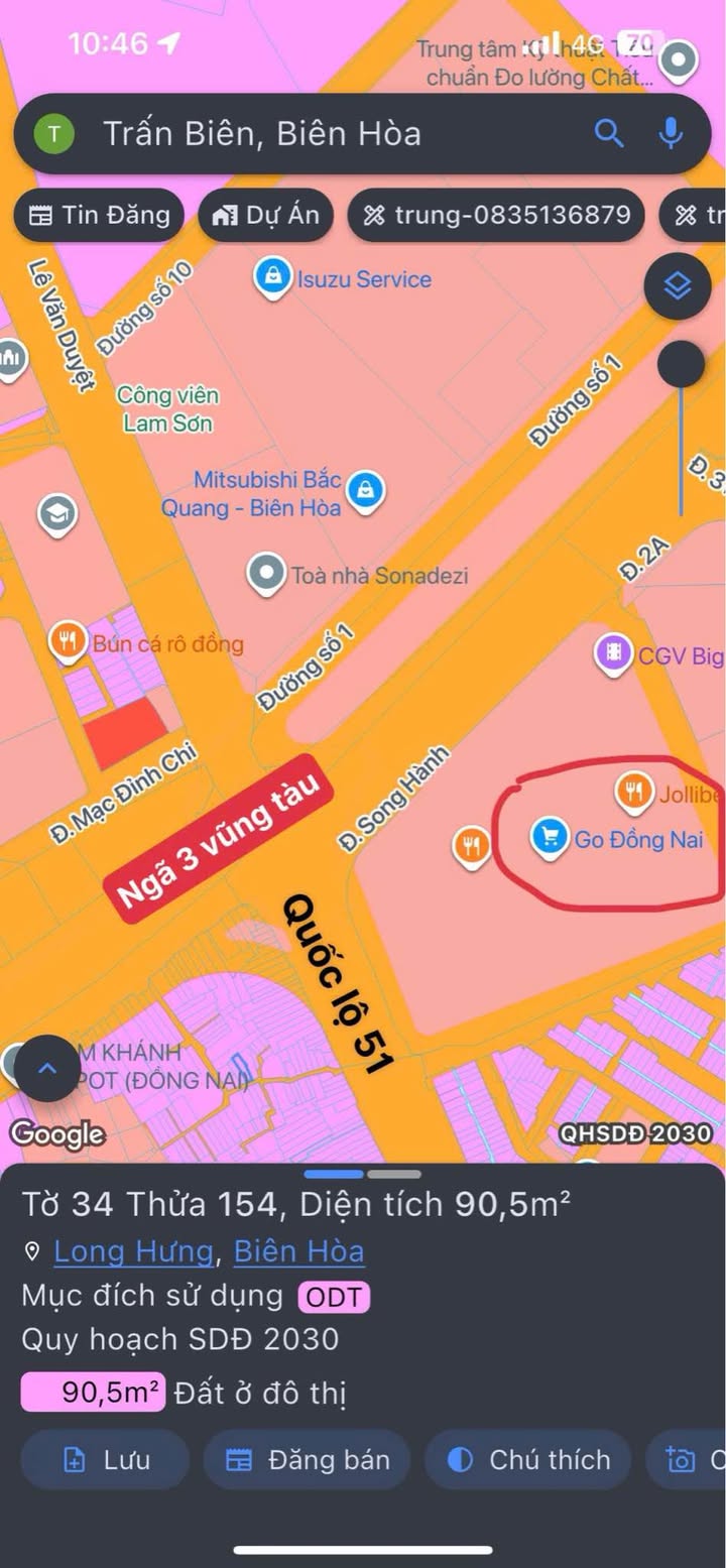 Bán lô đất Long Bình Tân, Biên Hòa 90m² giá 2.25 tỷ - Đầu tư sinh lời cao!