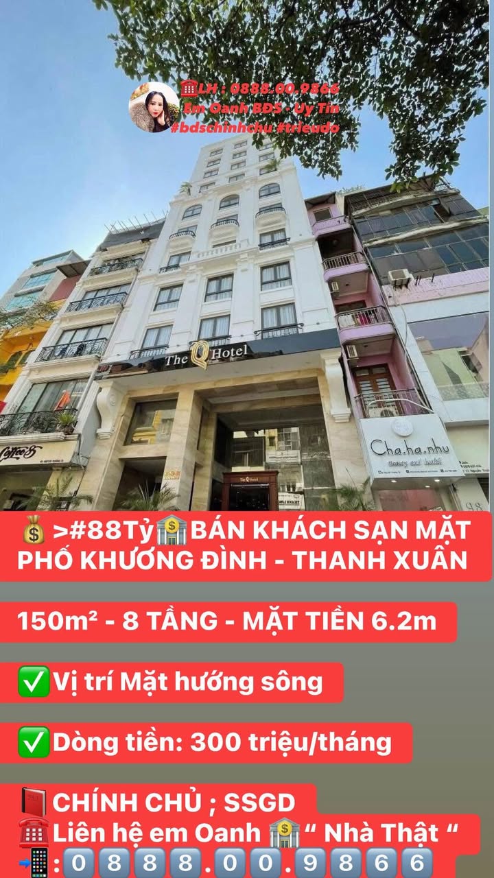 Khách sạn mặt phố Khương Đình, Thanh Xuân 150m² giá thỏa thuận - Dòng tiền 300 triệu/tháng!