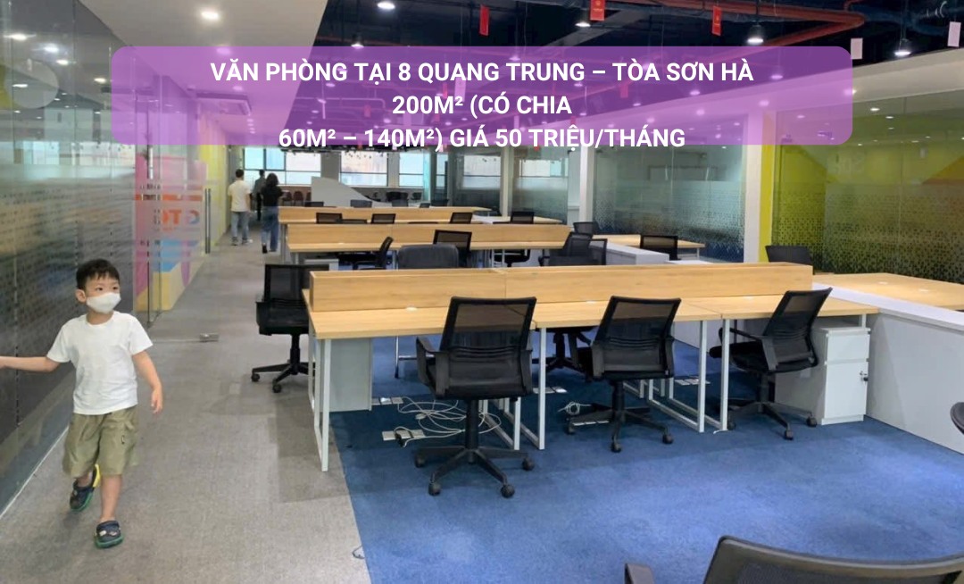 Cho thuê văn phòng tại 8 Quang Trung, Hà Đông 200m² - Không gian làm việc lý tưởng!