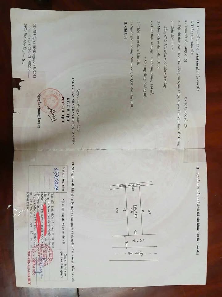 Đất nền tại thôn Đồi Giềng, Tân Yên, Bắc Giang 114m² giá chỉ 2 tỷ - Tiện ích đầy đủ!