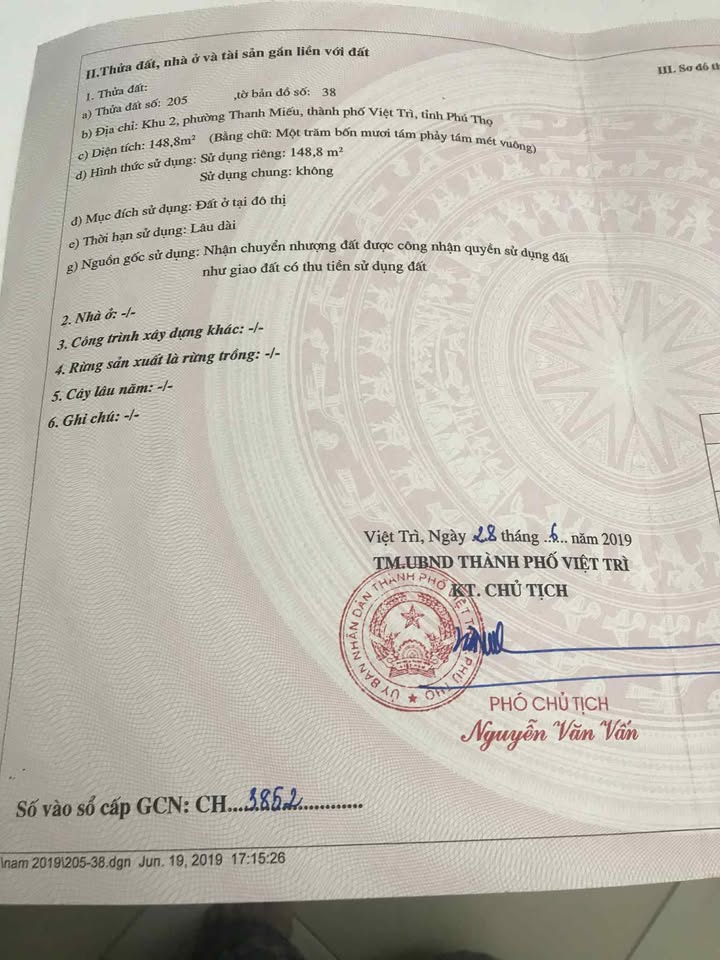 Đất nền mặt đường bê tông tại phường Thanh Miếu, Phú Thọ - Diện tích 70m², sổ đỏ chính chủ, giá thỏa thuận!