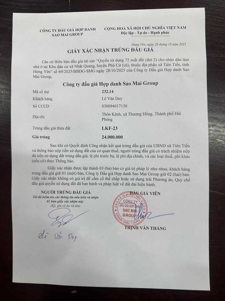 Đất dự án Nhật Quang, Phù Cừ, Hưng Yên, 9m² giá 24 triệu - Cơ hội đầu tư tuyệt vời!