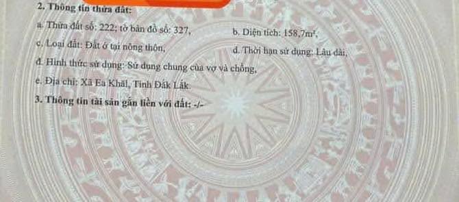 Đất thổ cư Ea Khánh 162m² giá 185 triệu - Cần bán gấp, giá cực tốt!