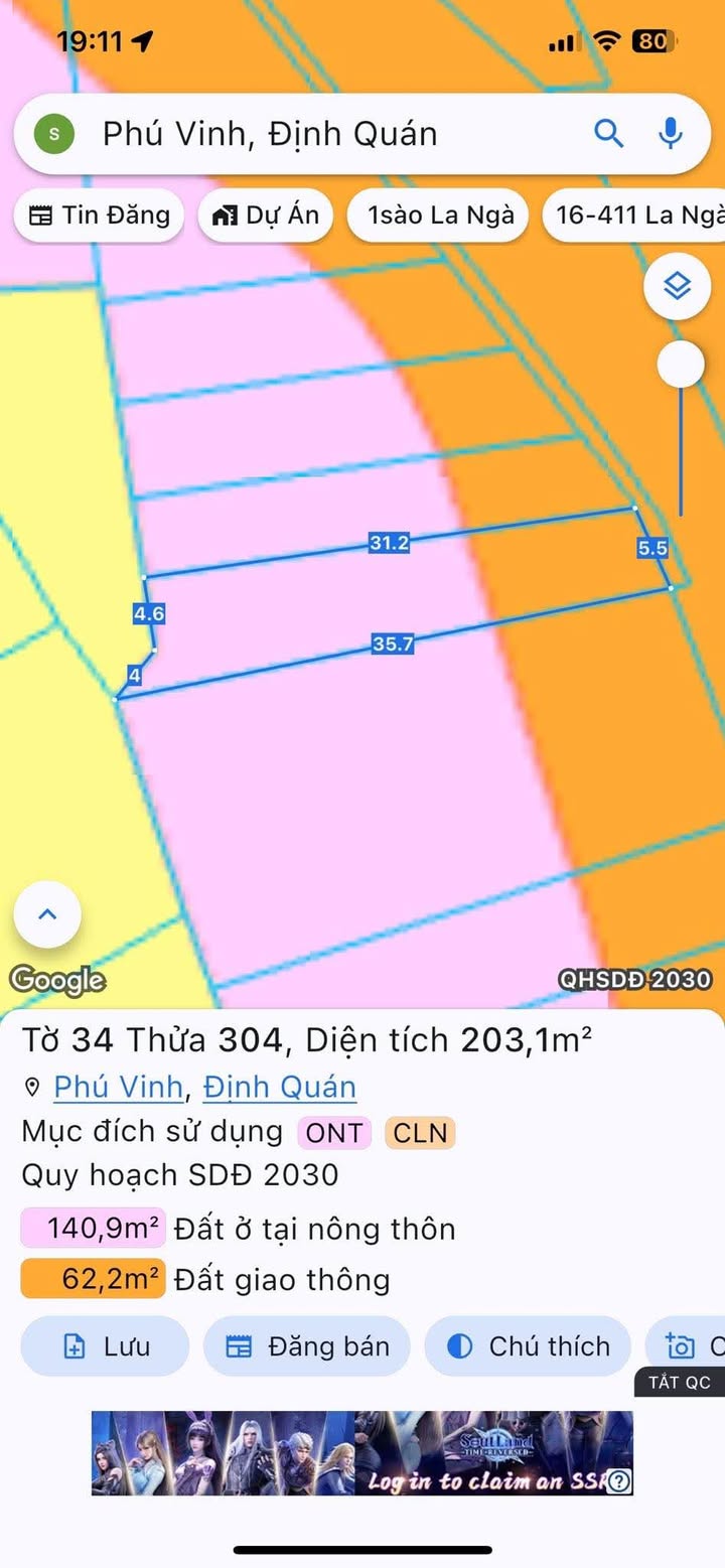 Đất nền thổ cư xã Phú Vinh, Định Quán 195m² - Giá tốt, sổ hồng chính chủ!
