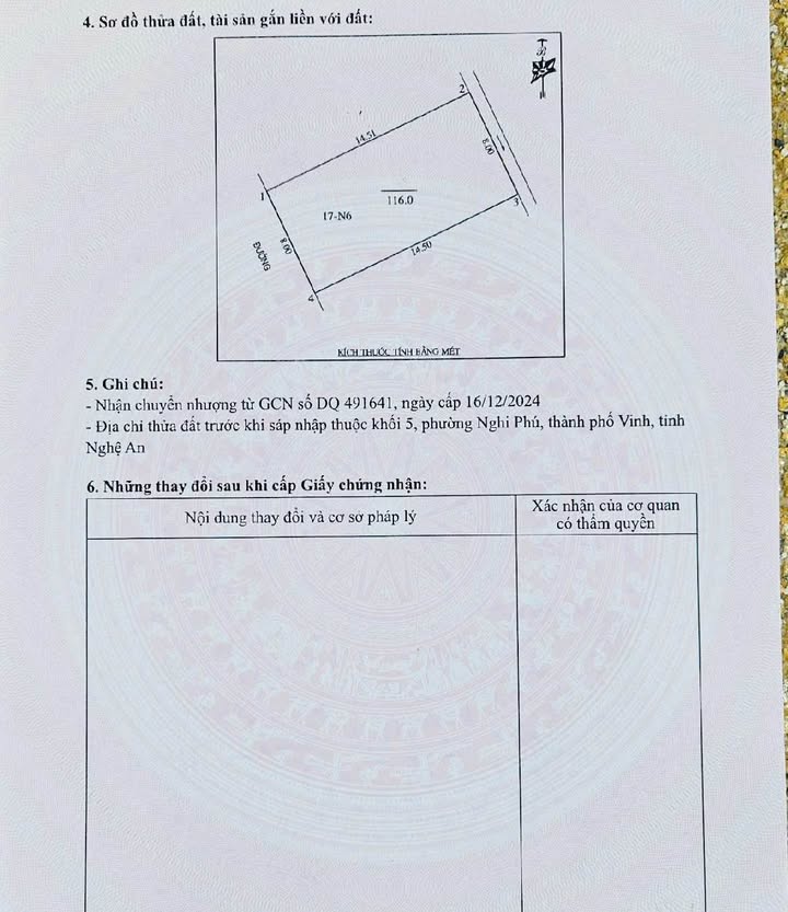 Đất Tái Định Cư Nghi Phú, 116m², giá 4.7 tỷ - Vị trí trung tâm, lợi thế lớn!