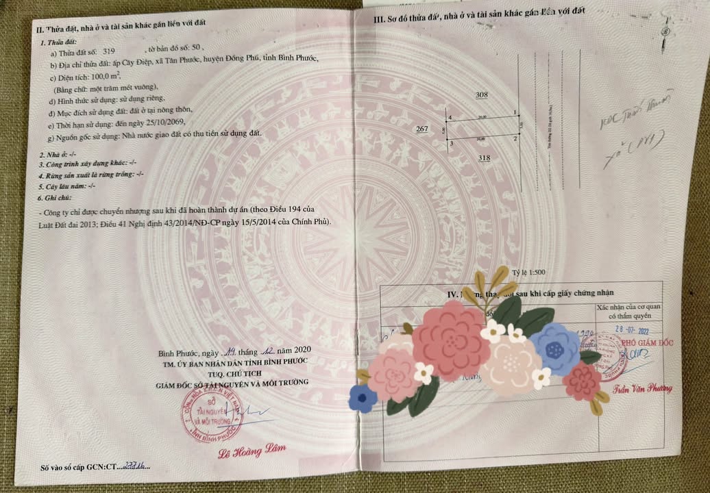 Đất nền tại xã Tân Phước, huyện Đồng Phú, Bình Phước 100m² giá 639 triệu - Đầu tư sinh lời ngay!