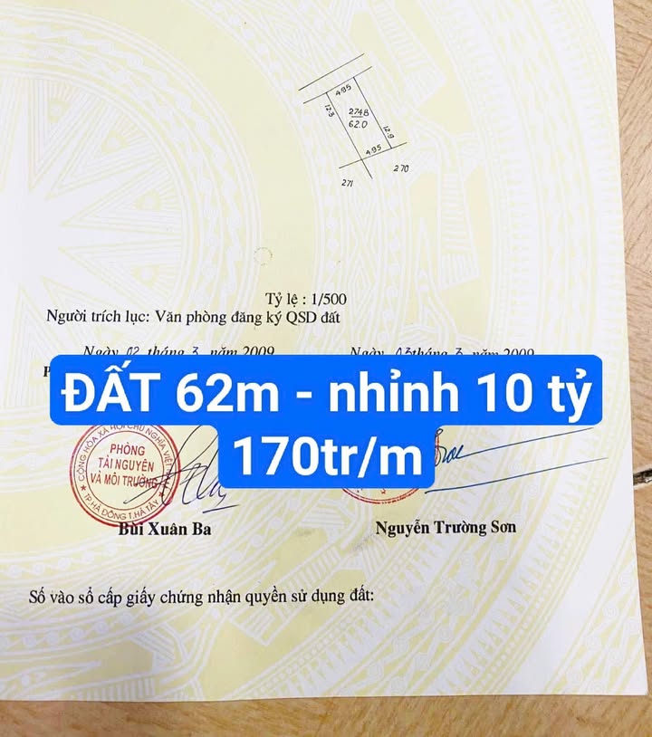 Đất nền Ngô Thì Sỹ Vạn Phúc 62m² giá 10 tỷ - Cơ hội đầu tư sinh lời!