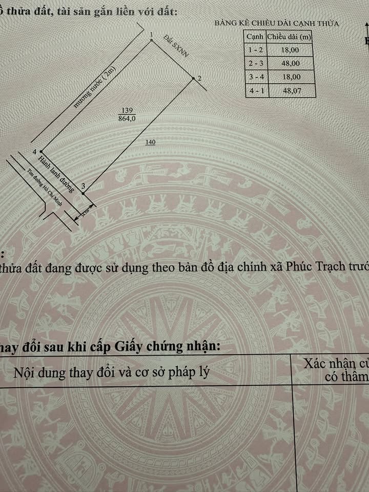 Đất nền Phúc Trạch Hương Khê 864m² giá 3.42 tỷ - Sổ hồng chính chủ, vuông vắn đẹp như mơ!