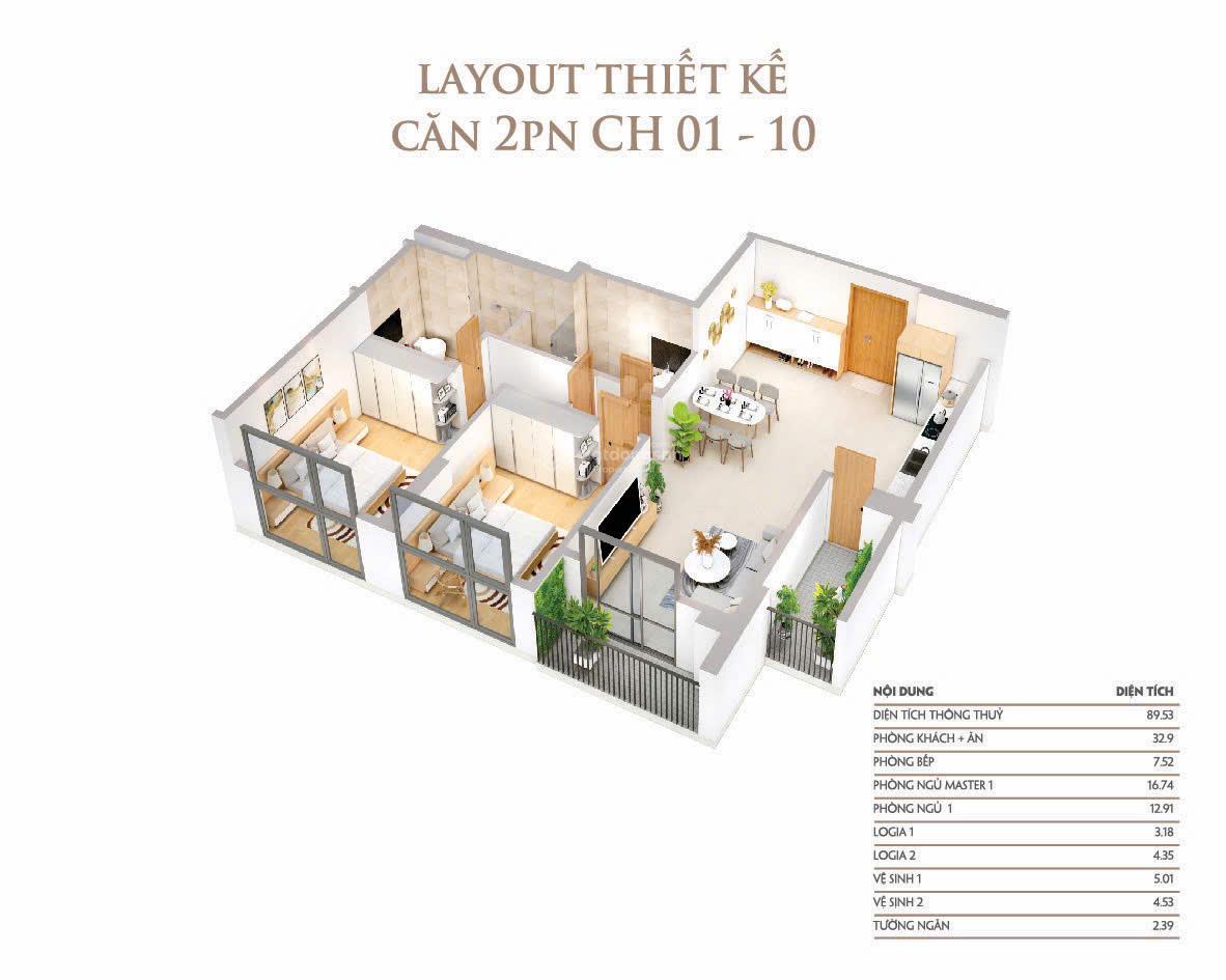 Căn hộ Chung cư Khai Sơn City Long Biên 89.5m² giá 13 triệu - Full nội thất mới tinh