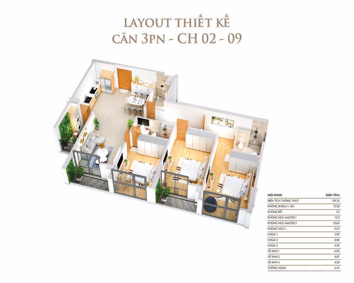 Căn hộ Chung cư Khai Sơn City Long Biên 120m² - Full nội thất mới, nhận nhà ngay!