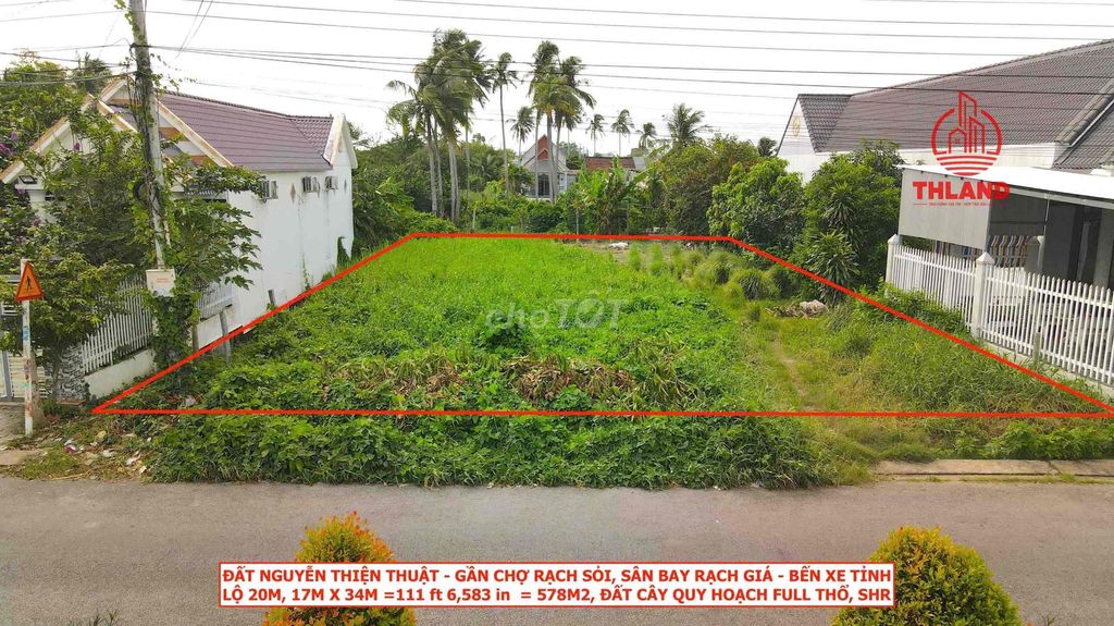 Đất Nguyễn Thiện Thuật gần Chợ Rạch Sỏi, 578m² giá 4.6 tỷ - Đầu tư sinh lời ngay!