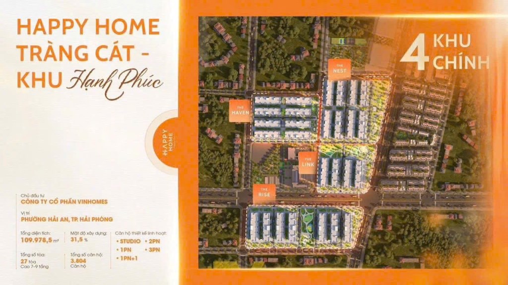 Căn hộ Vinhomes Happy Home 54m² giá 1.25 tỷ - Cơ hội an cư lý tưởng!