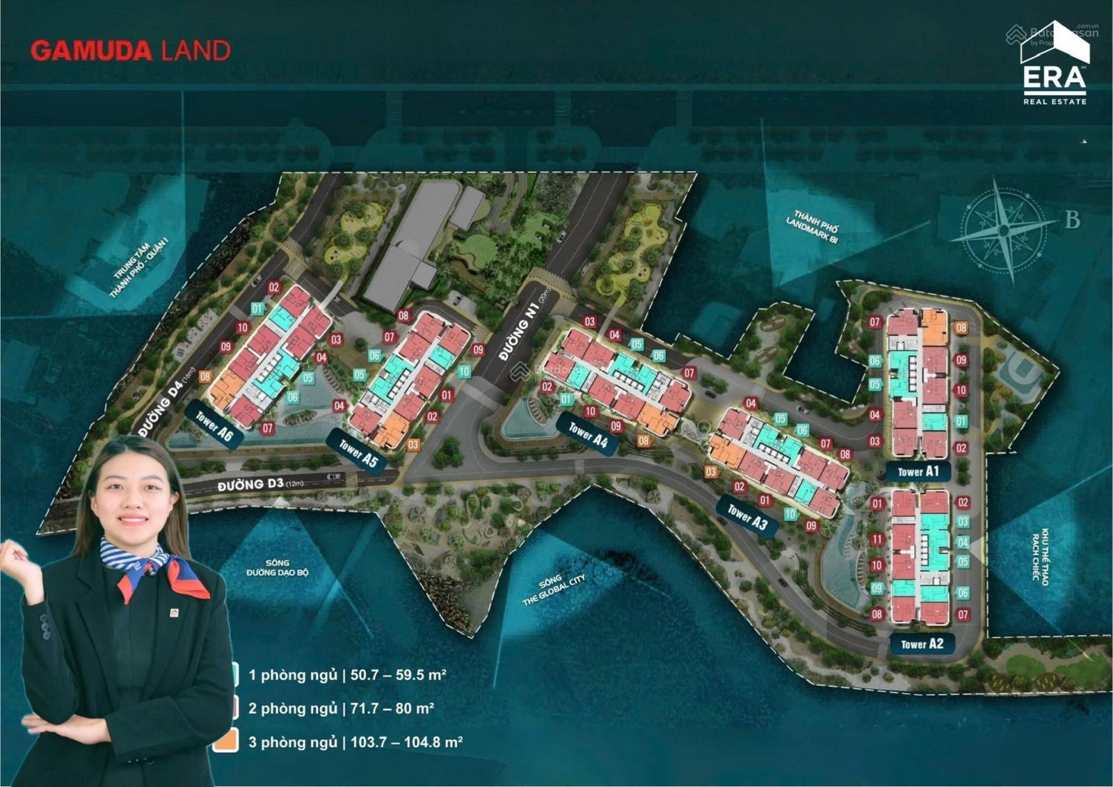 Căn hộ chung cư đẹp tại Eaton Park, Quận 2 - 74m² giá 10,3 tỷ - Không gian sống tiện nghi!