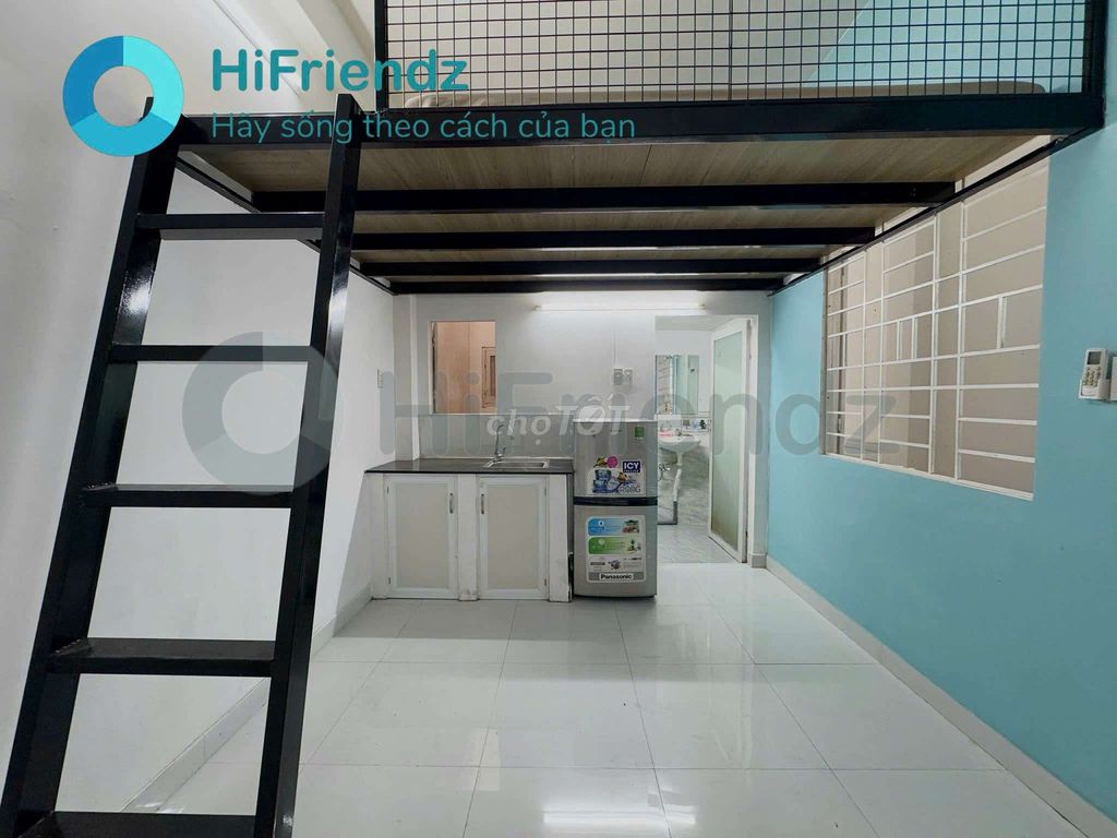 Phòng trọ có gác Đinh Bộ Lĩnh 25m² giá 4 triệu - Full nội thất, giờ giấc tự do!