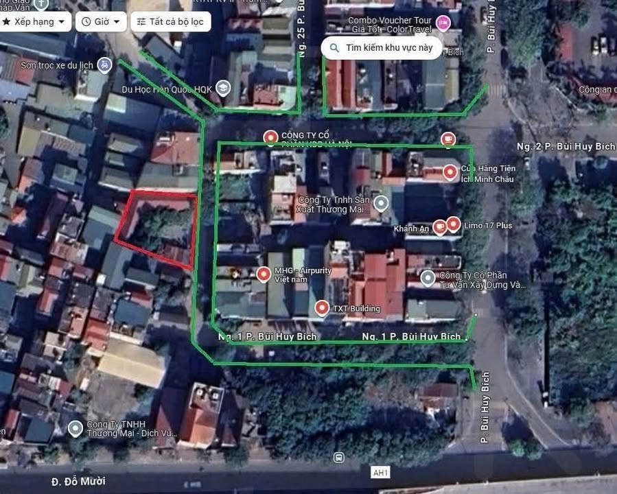 Đất ngõ 1 Bùi Huy Bích, Q.Hoàng Mai 400m² - Mặt ngõ xe tải 8m, cơ hội đầu tư tốt!