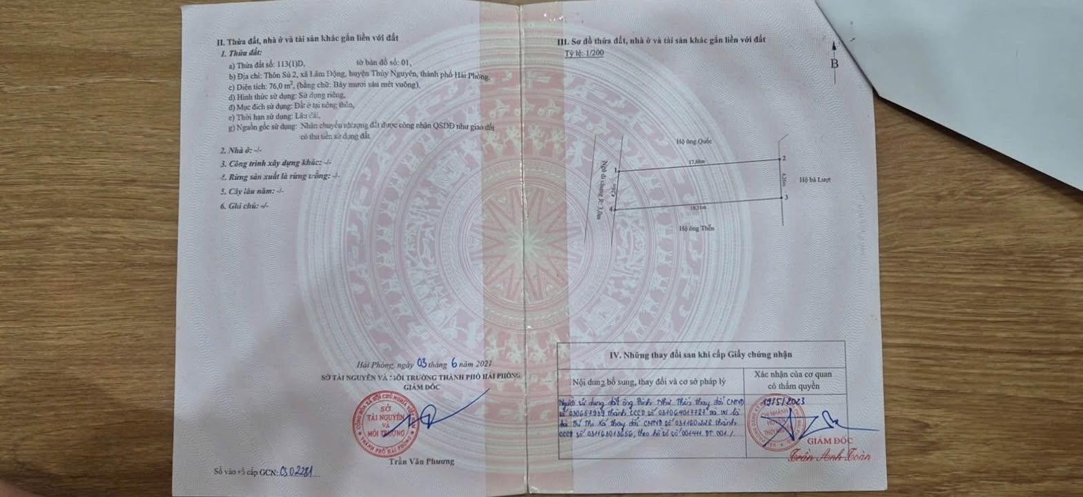 Đất Lâm Động, Thủy Nguyên 76m² giá 1.3 tỷ - Cơ hội đầu tư sinh lời!