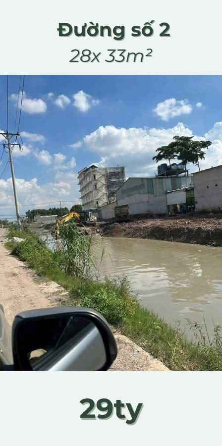 Đất thổ cư đường số 2 Hóc Môn 1239m² giá 29 tỷ - Mặt tiền kênh thuận lợi!