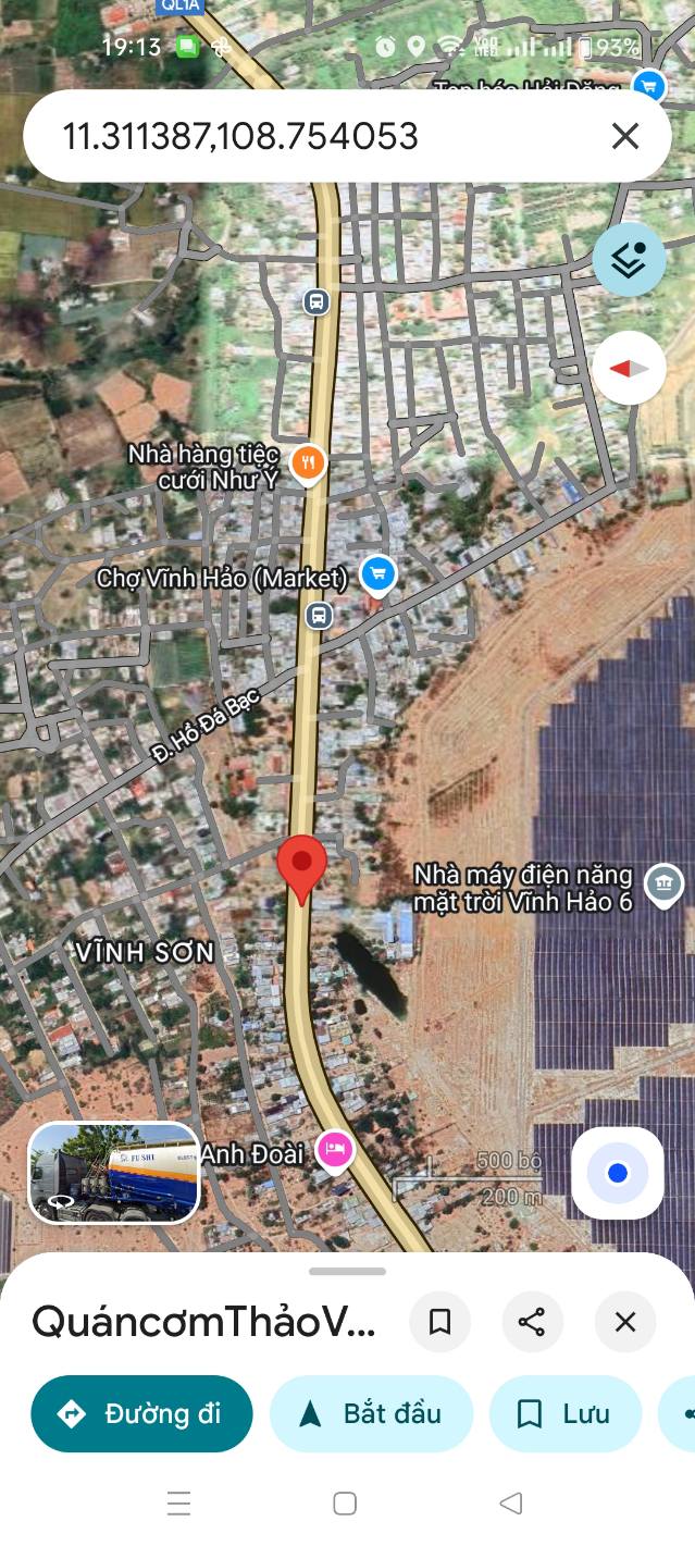 Đất thổ cư 1500m² mặt tiền Quốc lộ 1A, Vĩnh Hảo, Bình Thuận - Giá chỉ 2.5 tỷ