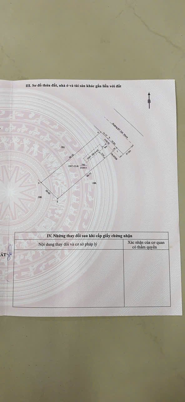 Đất thổ cư 2340m² ĐT 744, Tây Nam, Tân Uyên giá 800 triệu - Cơ hội đầu tư tốt!