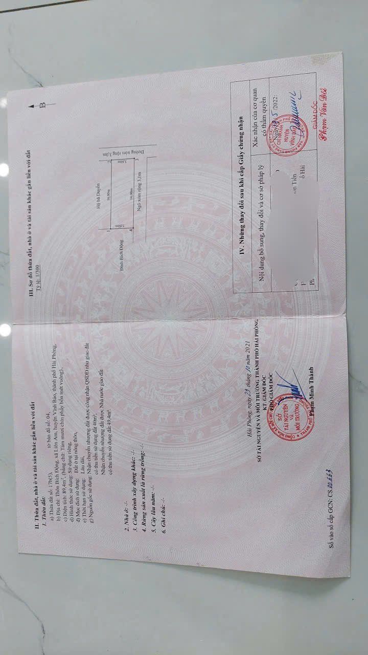 Đất lô góc Liên Am, Vĩnh Bảo, Hải Phòng 89,4m² giá 400 triệu - Giao thông thuận tiện!