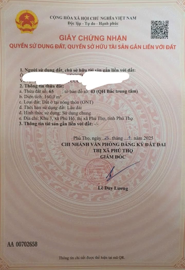 Đất nền Phường Phong Châu 160m² giá 1.4 tỷ - Đầu tư sinh lời ngay!