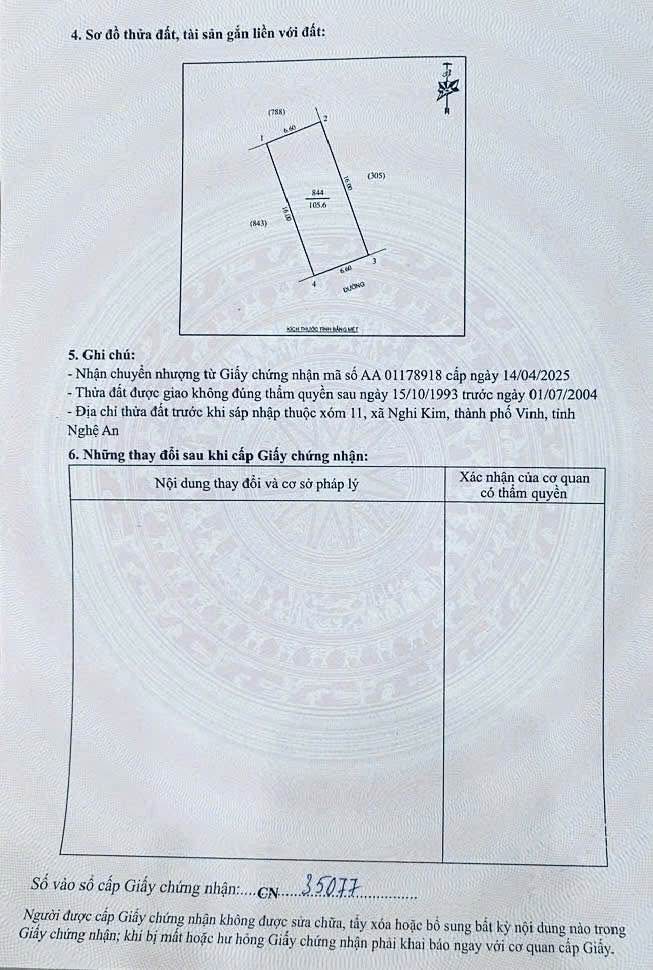 Bán lô đất Nghi Kim Vinh 105.6m² - Gần trường học, chính chủ