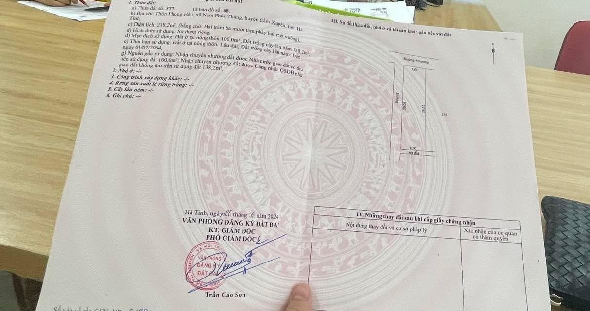 Đất nền xã Thiên Cầm, Cẩm Xuyên 240m² - Đường bê tông thông thoáng