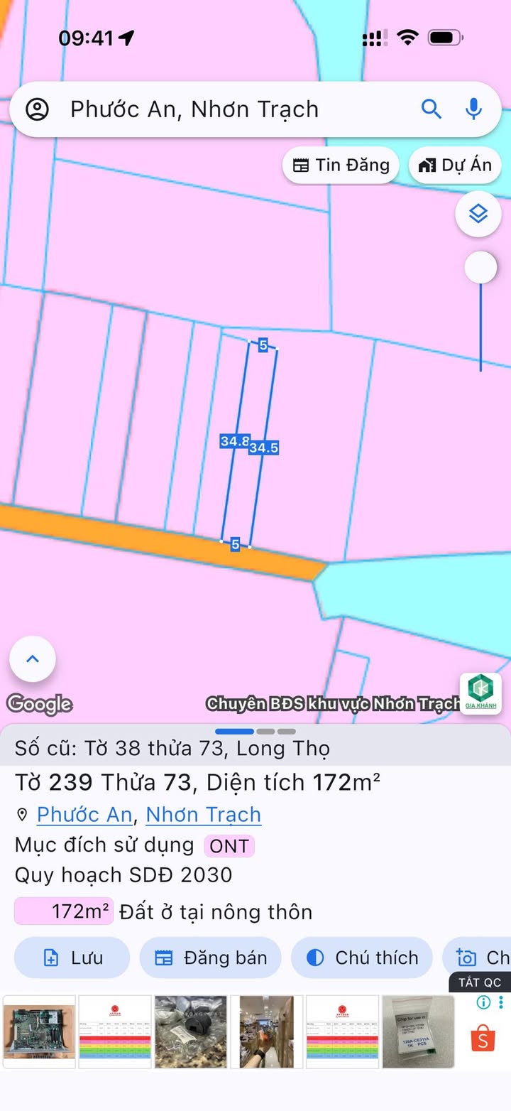 Đất nền Long Thọ Nhơn Trạch 172m² giá 1.7 tỷ - Đầu tư sinh lời ngay!