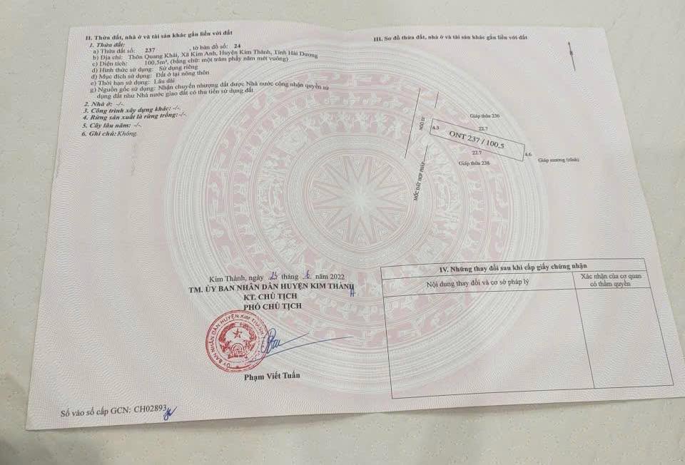 Đất nền Kim Anh - Hải Dương 100m² giá 800 triệu - Cơ hội đầu tư tuyệt vời!