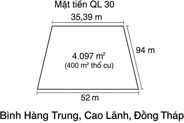 Bán đất mặt tiền Quốc lộ 30, Bình Hàng Trung, Cao Lãnh, Đồng Tháp 4.097m² - Đầu tư sinh lời ngay!