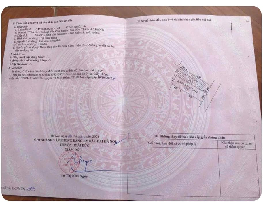 Đất An Khánh Hoài Đức 58m² giá 348 triệu - Đường ô tô vào tận nơi!