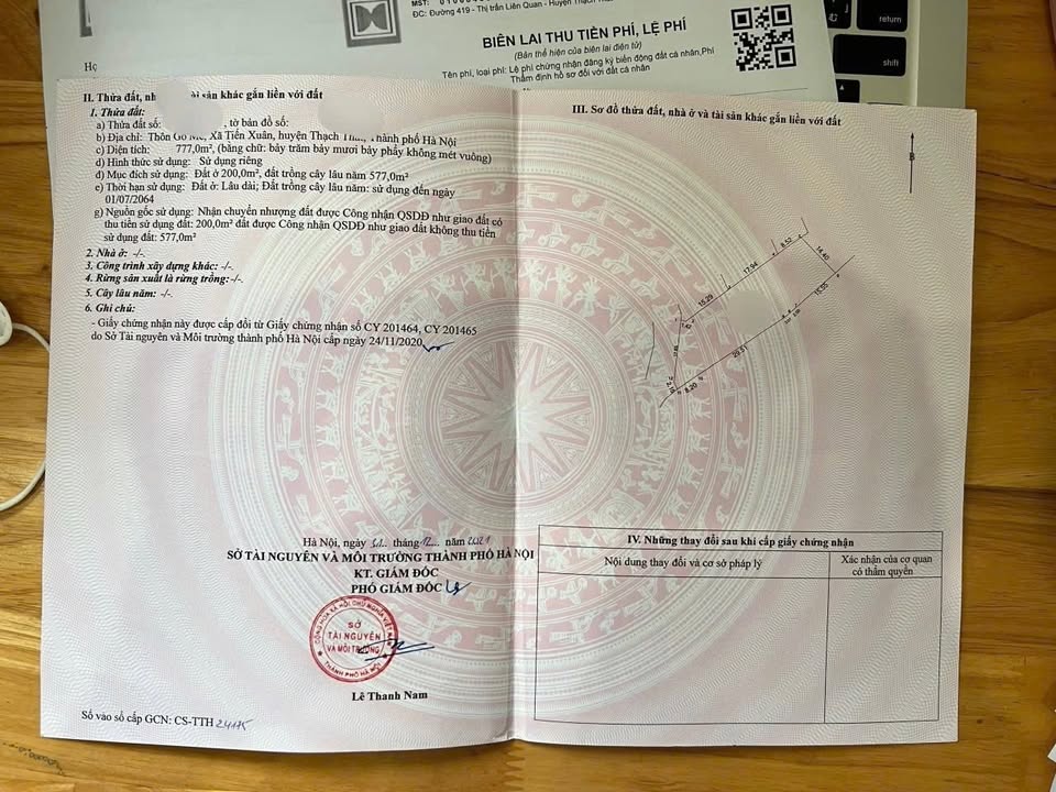 Đất thổ cư 200m² tại Thôn Gò Mè, Tiến Xuân, 777m² - Cơ hội đầu tư tuyệt vời!