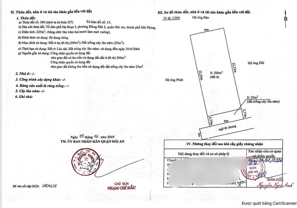 Đất nền 225m² tại Đông Hải, Hải Phòng - Giá chỉ 6.525 tỷ, sổ đỏ chính chủ!