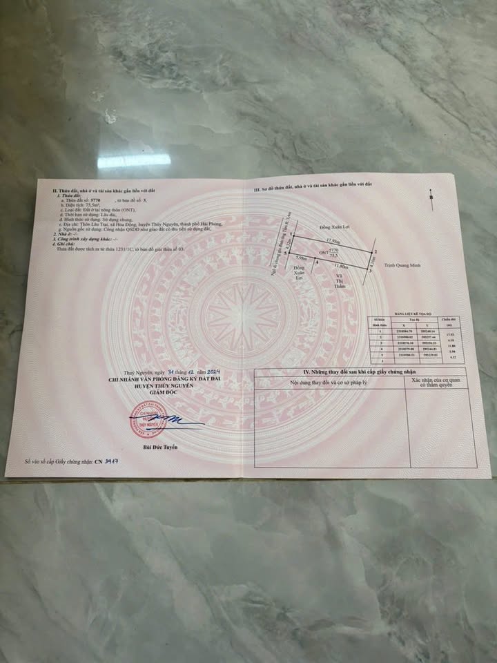 Đất nền Hoa Động, Thủy Nguyên 75m² giá 2.x tỷ - Sổ hồng chính chủ, ô tô vào tận đất!