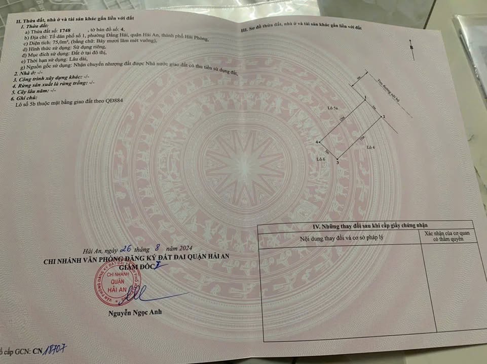 Đất nền khu TDC Gốc Lim Hải Phòng 75m² giá 2.475 tỷ - Cơ hội đầu tư tuyệt vời!