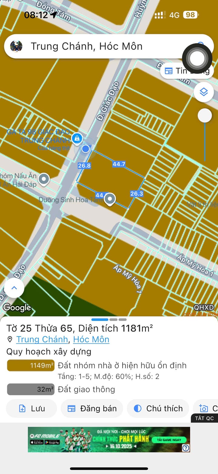 Đất đầu tư quận 12, 1000m² giá 27 tỷ - Cơ hội sinh lời lớn!