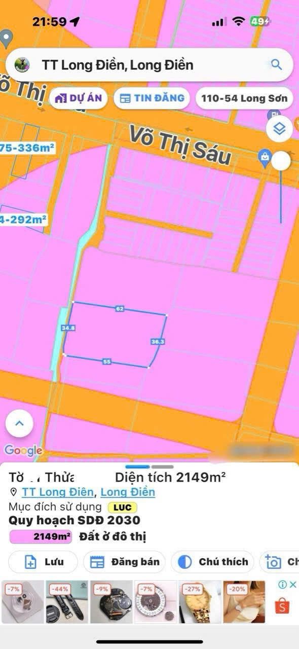 Đất nền 1.000m² tại Long Điền, Bà Rịa - Vũng Tàu giá 3.4 tỷ - Đầu tư sinh lời ngay!